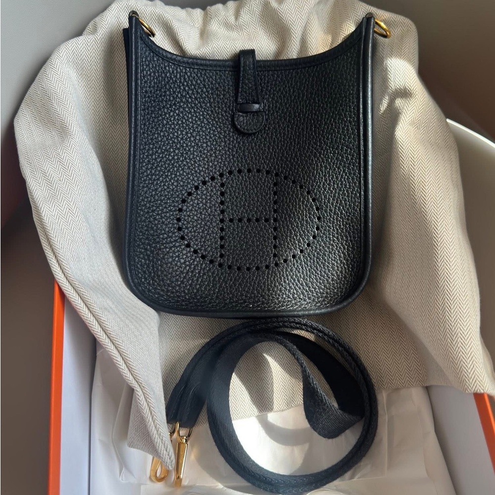 Hermes Black Evelyne TPM u stamp (SOLD)
